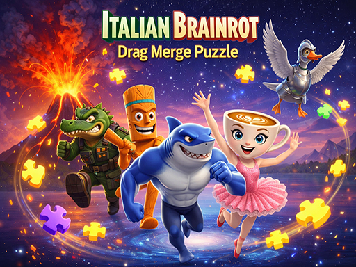 Italian Brainrot Drag Merge Puzzle Cover
